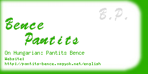 bence pantits business card